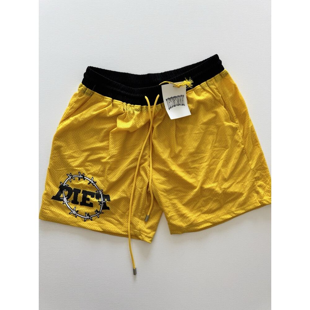 Diet Starts Monday DSM Barbwire mesh shorts, XXL Yellow NWT